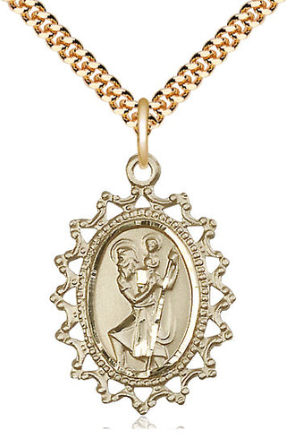 14kt Gold Filled Saint Christopher Medal Catholic Jewelry
