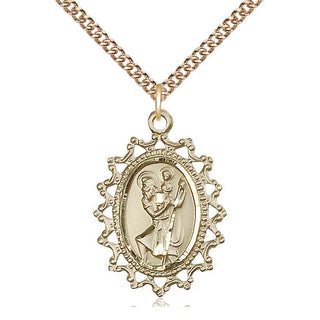 14kt Gold Saint Christopher Medal