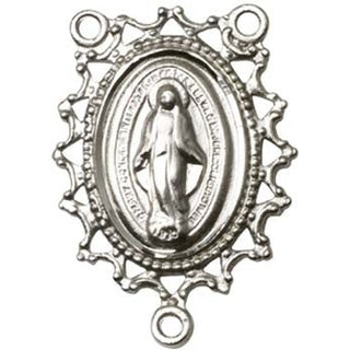 Silver Plate Miraculous Rosary Center Rosary Center