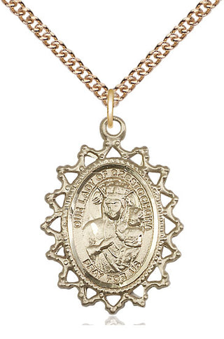 14kt Gold Our Lady of Czestochowa Medal