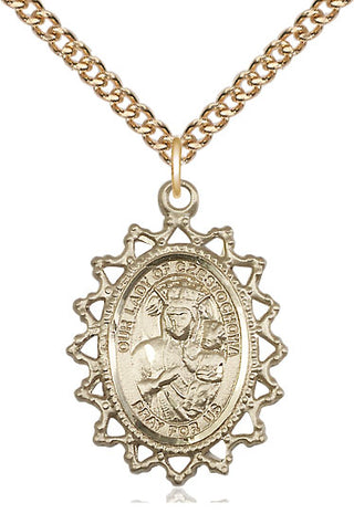 14kt Gold Our Lady of Czestochowa Medal