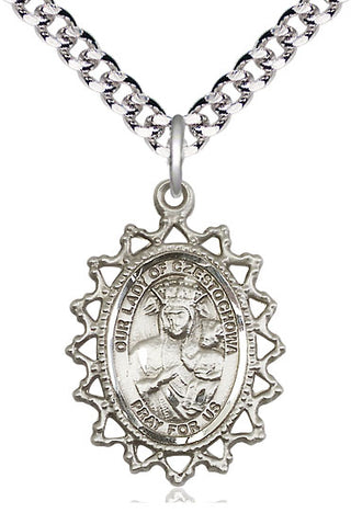 Sterling Silver Our Lady of Czestochowa Medal Catholic Jewelry