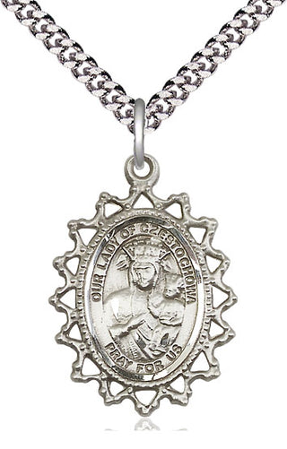 Sterling Silver Our Lady of Czestochowa Medal Catholic Jewelry