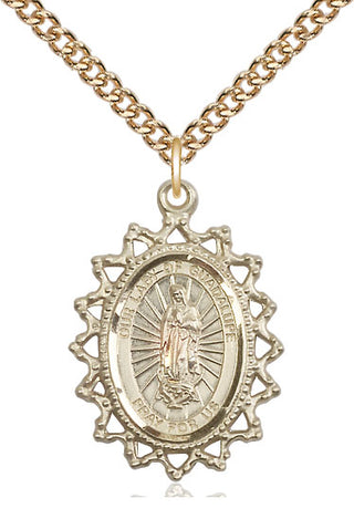 14kt Gold Filled Our Lady of Guadalupe Medal Catholic Jewelry