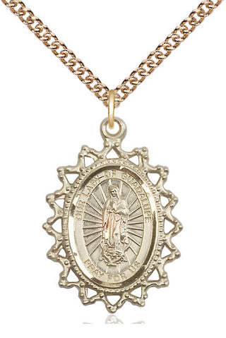 14kt Gold Our Lady of Guadalupe Medal