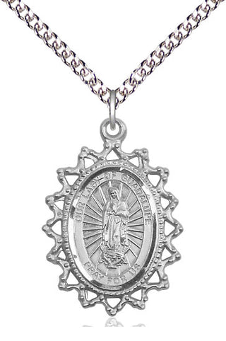 Sterling Silver Our Lady of Guadalupe Medal Catholic Jewelry