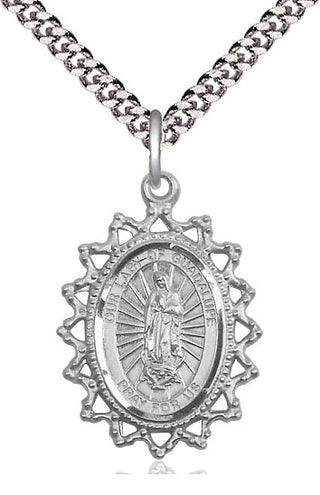 Sterling Silver Our Lady of Guadalupe Medal Catholic Jewelry
