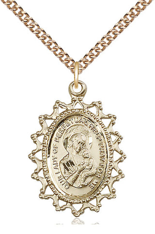 14kt Gold Filled Our Lady of Perpetual Help Medal Catholic Jewelry