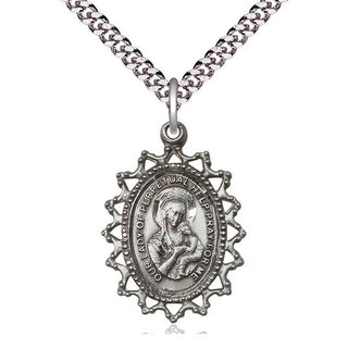 Pewter Our Lady of Perpetual Help Medal Catholic Jewelry