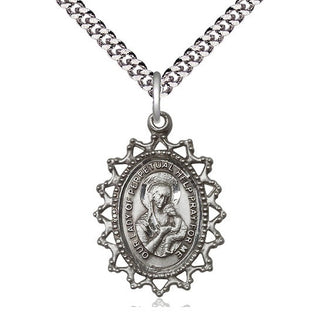 Pewter Our Lady of Perpetual Help Medal Catholic Jewelry