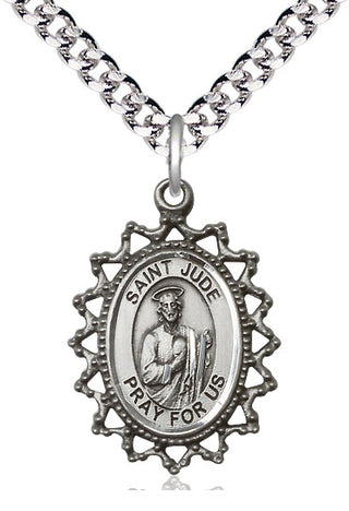 Sterling Silver Saint Jude Medal Catholic Jewelry