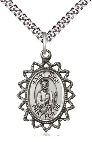 Sterling Silver Saint Jude Medal Catholic Jewelry