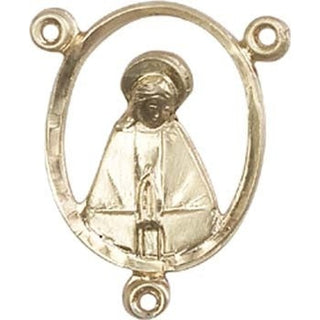 14kt Gold Madonna Rosary Center Rosary Center