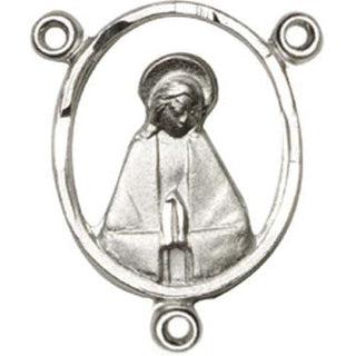 Silver Plate Madonna Rosary Center Rosary Center