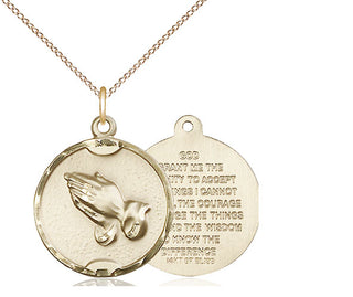 14kt Gold Filled Praying Hands Medal Religious Jewelry