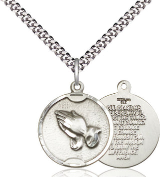 Pewter Praying Hands Medal Religious Jewelry