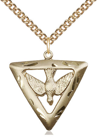 14kt Gold Filled Holy Spirit Triangle Medal Catholic Jewelry