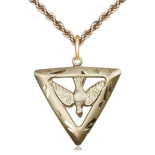 14kt Gold Holy Spirit Triangle Medal
