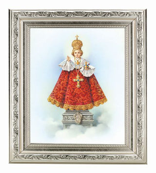 Infant Of Prague In Ornate Silver Frame 10X12" 8X10 Pt