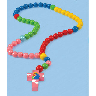Pink Mary with Jesus Baptism Baby Rosary - TESTED and Lead Free
