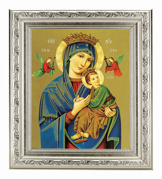 Our Lady Of Perpetual Help In Ornate Sil Frame 10" X 12" - SALE