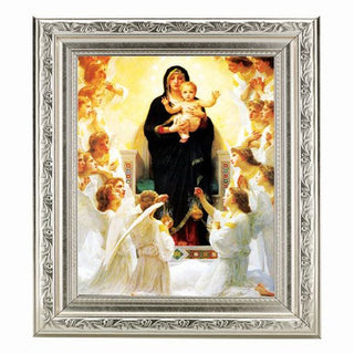Bouguereau:Queen Of The Angels Silver Frame 10" X 12"