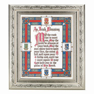 Irish Blessing In Ornate Silver Frame 10" X 12"