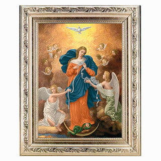 Our Lady Untier Of Knots In Sil Ornalte Frame 10" X 12"