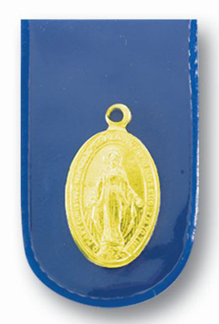 Gold Miraculous Medal In Blue Folder Pocket Piece 50-Pack