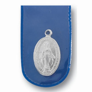 Silver Miraculous Medal In Blue Case Pocket Piece 25-Pack
