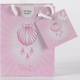 Small Baptism Girl Gift Bag with Gift Tissue