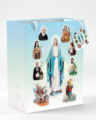 12-Pack - Small Saints Gift Bag with Gift Tissue