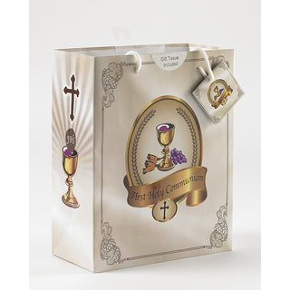 12-Pack - Small First Communion Gift Bag with Gift Tissue