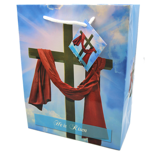 Bulk HE IS RISEN Gift Bag Large - 9-3/4 inch x 7-3/4 inch