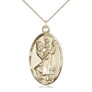 14kt Gold Filled Saint Christopher Medal Catholic Jewelry