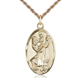 14kt Gold Filled Saint Christopher Medal Catholic Jewelry