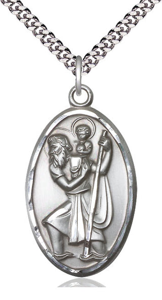 Pewter Saint Christopher Medal Catholic Jewelry