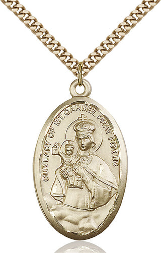 14kt Gold Filled Our Lady of Mount Carmel Medal Catholic Jewelry