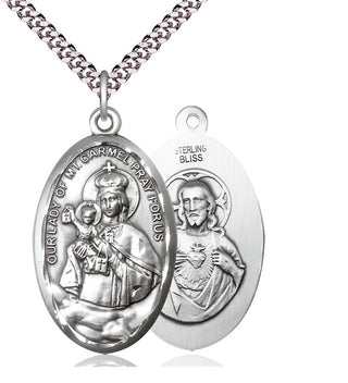 Sterling Silver Our Lady of Mount Carmel Medal Catholic Jewelry