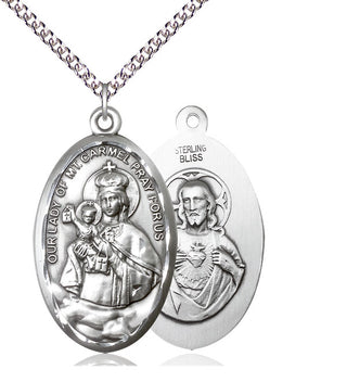 Sterling Silver Our Lady of Mount Carmel Medal Catholic Jewelry