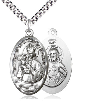 Sterling Silver Our Lady of Mount Carmel Medal Catholic Jewelry