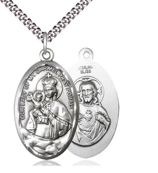 Sterling Silver Our Lady of Mount Carmel Medal Catholic Jewelry
