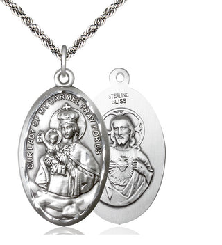 Sterling Silver Our Lady of Mount Carmel Medal Catholic Jewelry