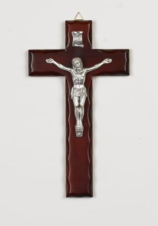 8 inch Nut Wood Crucifix Boxed