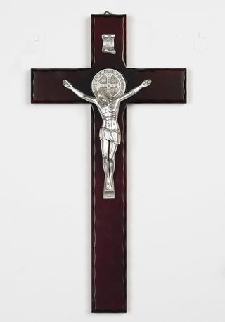 18 inch Wood St Benedict with Silver Corpus Boxed - SALE