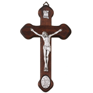Wooden Crucifix with St. Joseph Medal