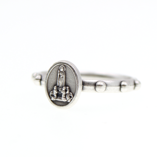 Silver-Tone Lady of Fatima Rosary Ring Size Small 12 Per Size-Pack