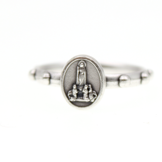 Silver-Tone Lady of Fatima Rosary Ring Size Small 12 Per Size-Pack