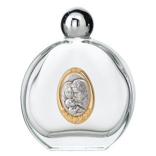 3-pack - Large Glass Holy Water Bottle with 2 Tone Medal of The Holy Family
