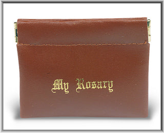 Brown Snap Rosary Case 10-Pack